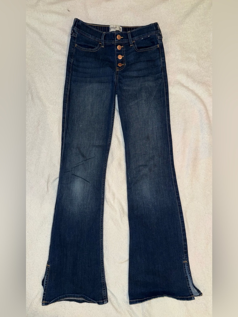 Abercrombie kids dark wash, high waisted flare jeans,, size 11/12